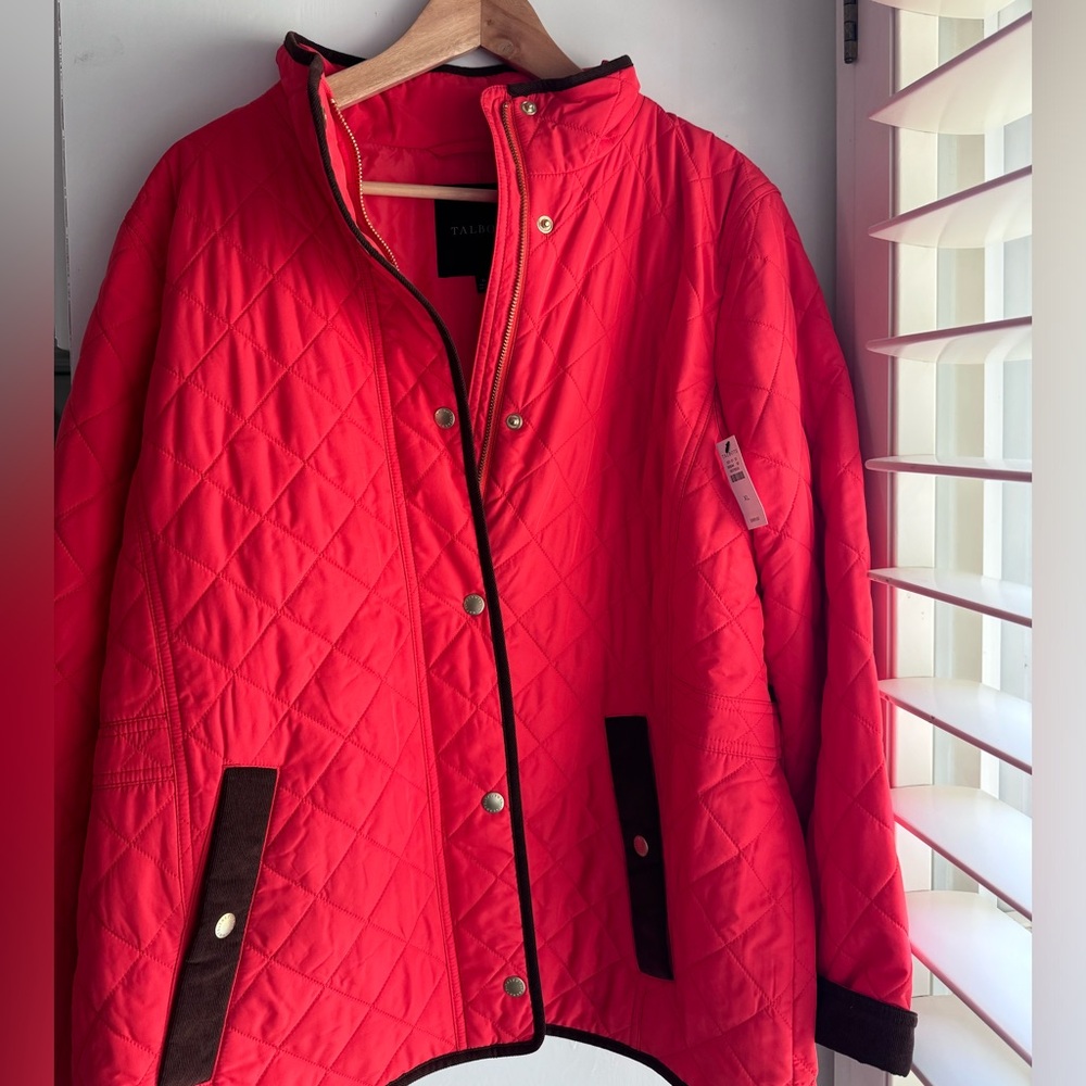 Talbots Quilted Orange Jacket - Picture 2 of 8